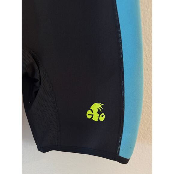 NonEcho Full Shaper Sauna Sweat Body Suit M Blue Neoprene Short Sleeve Zip Up - Picture 4 of 7